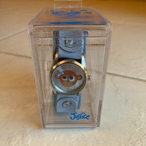 SOLD! Justice | Girls Monkey Face Blue Watch